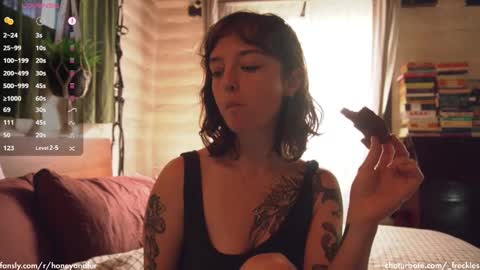 Snapshot of _freckles chatting on 02.28.25 Jacqui Queen goddess motorcycle mozzarella Jaq next livestream see bio online show from 02.28.25