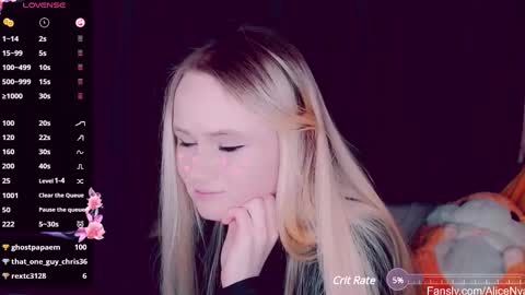 Snapshot of alicenya chatting on 02.24.25 Alice online show from 02.24.25