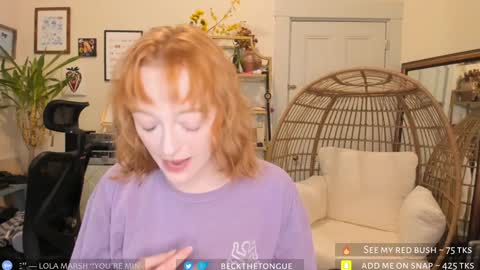 Snapshot of beckthetongue chatting on 01.24.25 Beck the tongue online show from 01.24.25