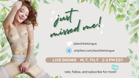 Snapshot of beckthetongue chatting on 11.11.25 Beck the tongue online show from 11.11.25