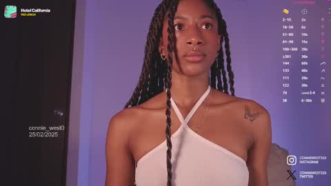 Snapshot of connie_west0 chatting on 02.25.25   independent model online show from 02.25.25