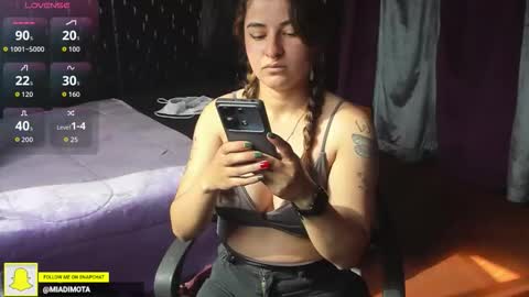 Snapshot of miadimota chatting on 12.13.25 Mia online show from 12.13.25