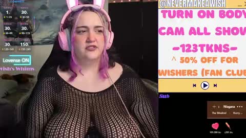Snapshot of nevermakeawish chatting on 05.27.26 Wishs Playground online show from 05.27.26