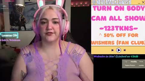 Snapshot of nevermakeawish chatting on 06.18.26 Wishs Playground online show from 06.18.26