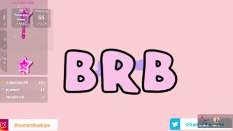 Snapshot of samantha_spike chatting on 01.19.25 Samantha online show from 01.19.25