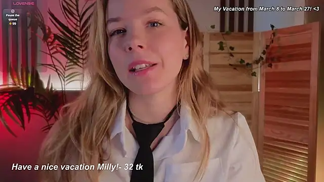 milly shy online show from 03.07.25