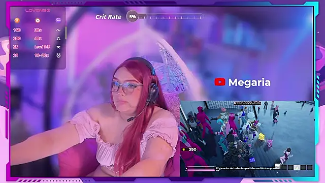 Snapshot of MegariaB chatting on 02.15.26 MegariaB online show from 02.15.26