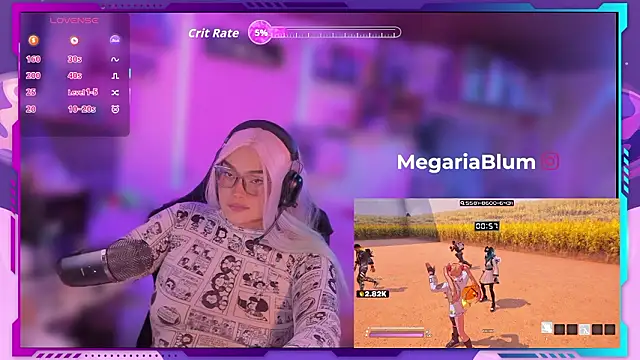 Snapshot of MegariaB chatting on 02.19.26 MegariaB online show from 02.19.26