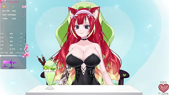 Snapshot of LewdKira_VT chatting on 02.14.25 LewdKira VT online show from 02.14.25