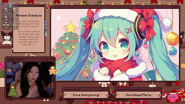 Snapshot of HanaMaria chatting on 12.22.25 HanaMaria online show from 12.22.25