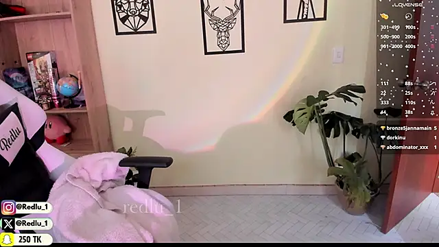 Snapshot of Redlu_1 chatting on 02.14.25 Redlu 1 online show from 02.14.25